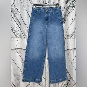 Zara Jeans High Waisted Wide Leg Ankle Size 2